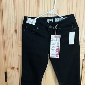 Dark Blue cuffed skinny denim pants